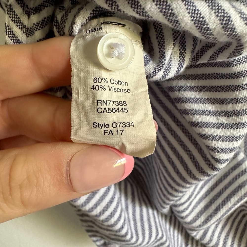 Madewell Central Shirt in Benton Stripe Blue/White Button Down Blouse size XXS - Picture 10 of 10